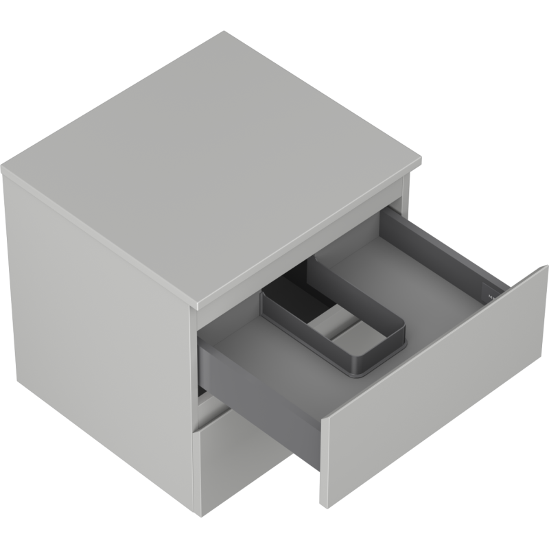 Mexen Orio 50 cm-es mosdó alatti fürdőszobaszekrény, munkalappal, 2 fiók, szürke matt - 91A10-05047-2-BFFC62