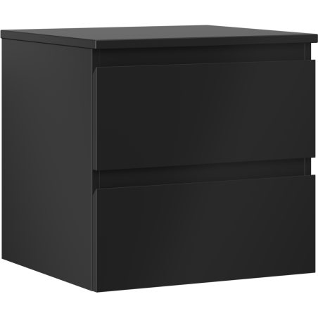 Mexen Orio fürdőszobai szekrény mosdótálca alá 50 cm munkalappal, 2 fiókos, fekete matt - 91A10-05047-2-BFFC71