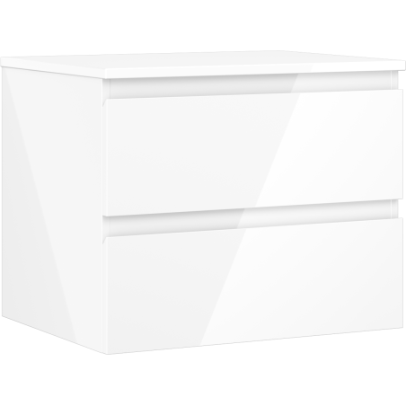 Mexen Orio dulap baie pentru lavoar 60 cm cu blat, 2 sertare, alb lucios - 91A10-06047-2-BFFC00