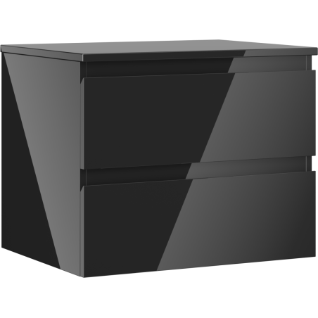 Mexen Orio dulap baie sub chiuvetă 60 cm cu blat, 2 sertare, negru lucios - 91A10-06047-2-BFFC70