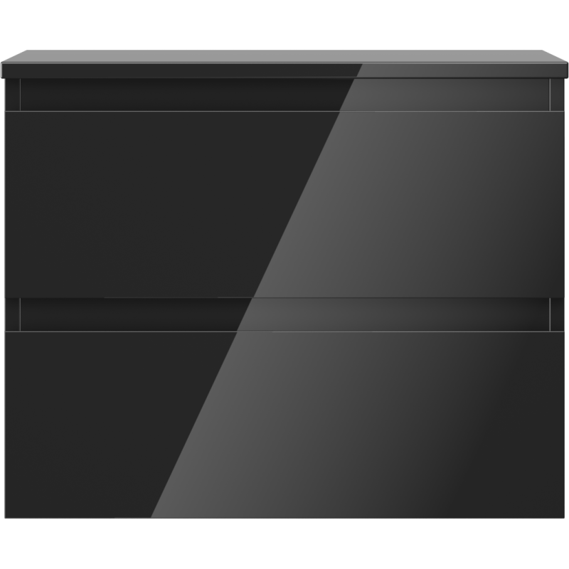 Mexen Orio fürdőszobai mosdószekrény 60 cm munkalappal, 2 fiók, fekete fényes - 91A10-06047-2-BFFC70