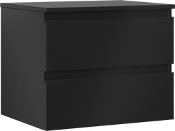 Mexen Orio fürdőszobai szekrény mosdó alatt 60 cm, munkalappal, 2 fiók, fekete matt - 91A10-06047-2-BFFC71