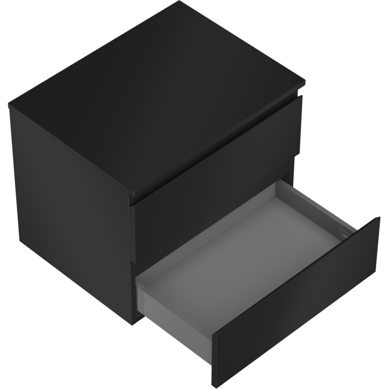 Mexen Orio dulap baie sub chiuvetă 60 cm cu blat, 2 sertare, negru mat - 91A10-06047-2-BFFC71