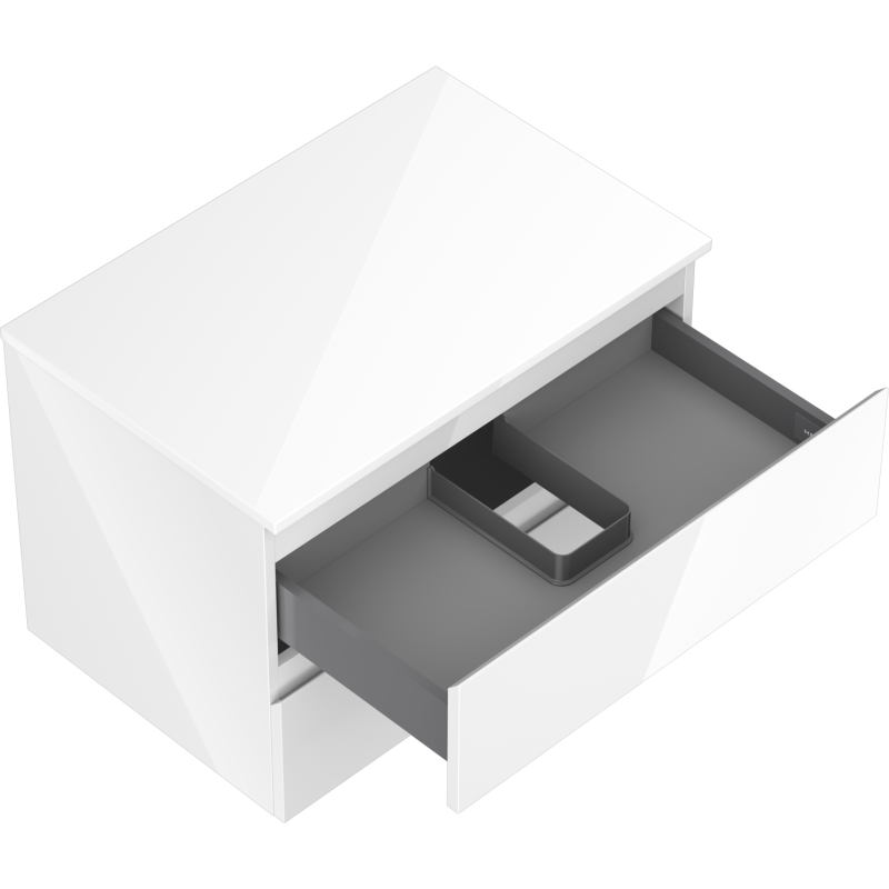 Mexen Orio dulap de baie sub lavoar 70 cm cu blat, 2 sertare, alb lucios - 91A10-07047-2-BFFC00