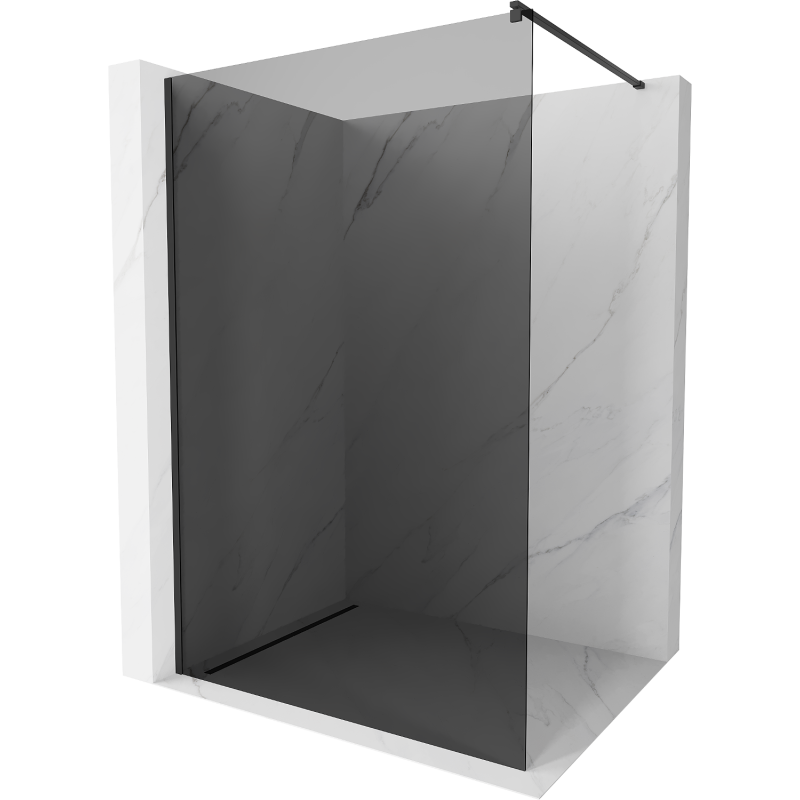 Mexen Kioto zuhanyfal 70 x 200 cm, Sötétszürke 8 mm, Fekete - 800-070-101-70-40