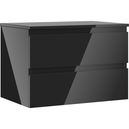 Mexen Orio dulap baie pentru lavoar 70 cm cu blat, 2 sertare, negru lucios - 91A10-07047-2-BFFC70