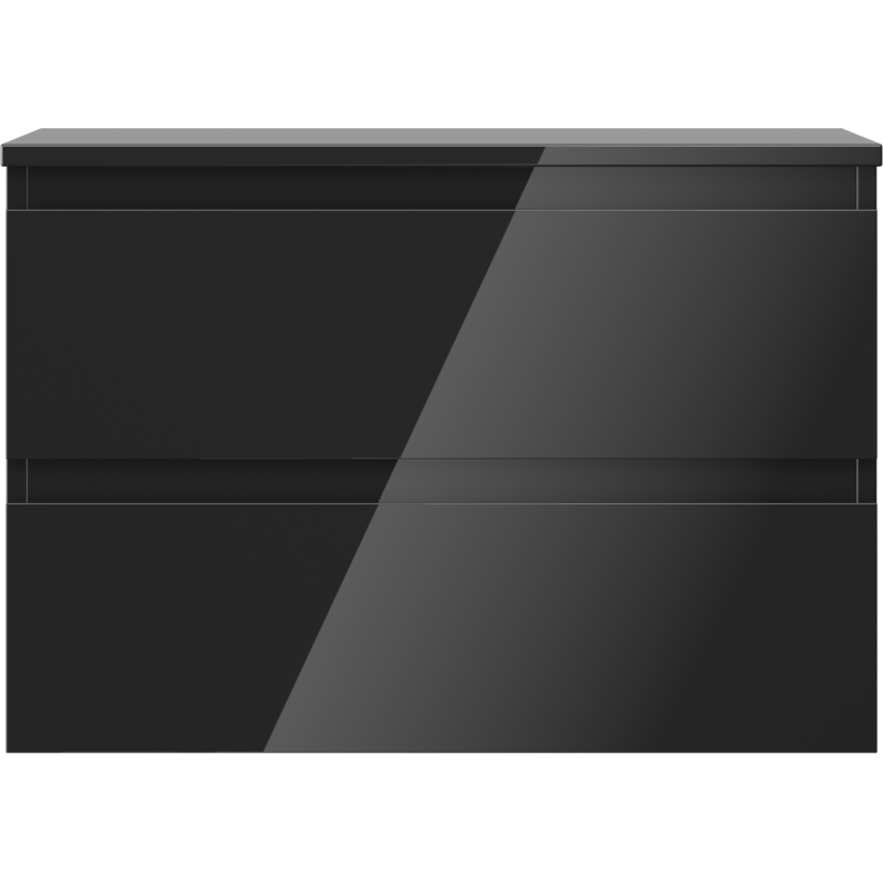 Mexen Orio dulap baie sub chiuvetă 70 cm cu blat, 2 sertare, negru lucios - 91A10-07047-2-BFFC70