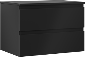 Mexen Orio dulap baie sub lavoar de 70 cm cu blat, 2 sertare, negru mat - 91A10-07047-2-BFFC71