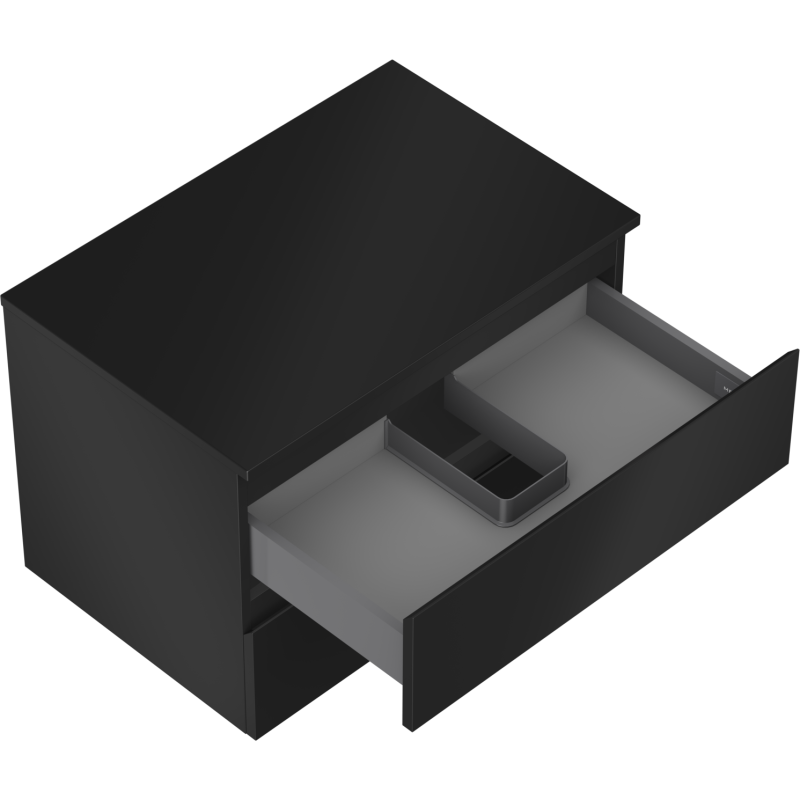 Mexen Orio dulap de baie sub lavoar 70 cm cu blat, 2 sertare, negru mat - 91A10-07047-2-BFFC71