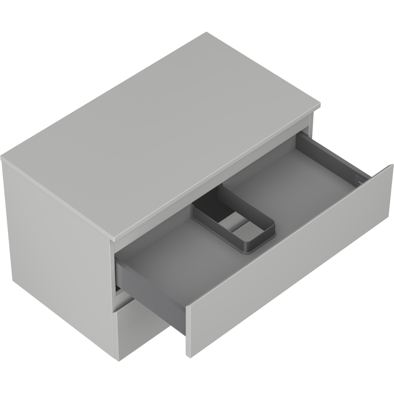 Mexen Orio fürdőszobai szekrény mosdó alá 80 cm, asztallappal, 2 fiók, szürke matt - 91A10-08047-2-BFFC62