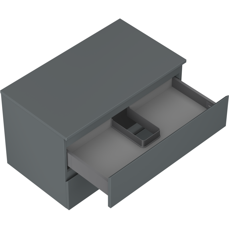 Mexen Orio mosdószekrény 80 cm-es mosdópulttal, 2 fiók, grafit matt - 91A10-08047-2-BFFC66