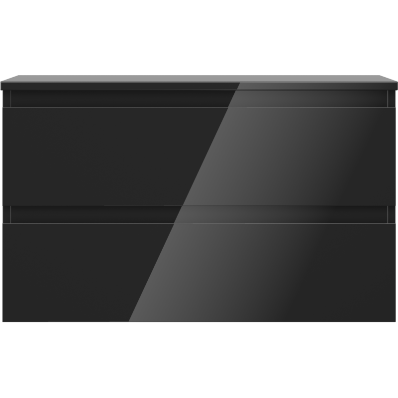 Mexen Orio dulap baie sub chiuvetă 80 cm cu blat, 2 sertare, negru lucios - 91A10-08047-2-BFFC70