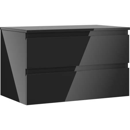Mexen Orio dulap baie sub chiuvetă 80 cm cu blat, 2 sertare, negru lucios - 91A10-08047-2-BFFC70