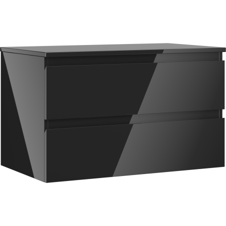 Mexen Orio dulap baie sub lavoar 80 cm cu blat, 2 sertare, negru lucios - 91A10-08047-2-BFFC70