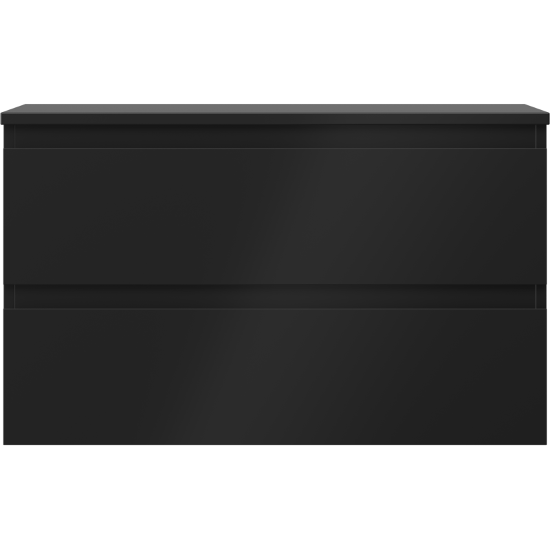 Mexen Orio fürdőszobai szekrény mosdókagyló alá, 80 cm, munkalappal, 2 fiók, fekete matt - 91A10-08047-2-BFFC71