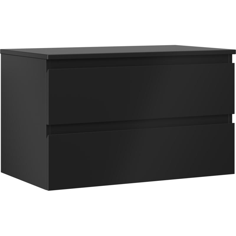 Mexen Orio dulap baie suspendat sub chiuvetă 80 cm cu blat, 2 sertare, negru mat - 91A10-08047-2-BFFC71
