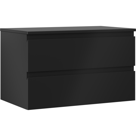 Mexen Orio dulap baie suspendat sub chiuvetă 80 cm cu blat, 2 sertare, negru mat - 91A10-08047-2-BFFC71