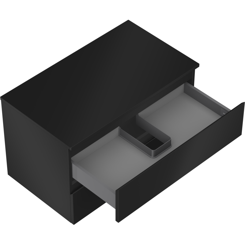 Mexen Orio dulap de baie de 80 cm sub lavoar, cu blat, 2 sertare, negru mat - 91A10-08047-2-BFFC71