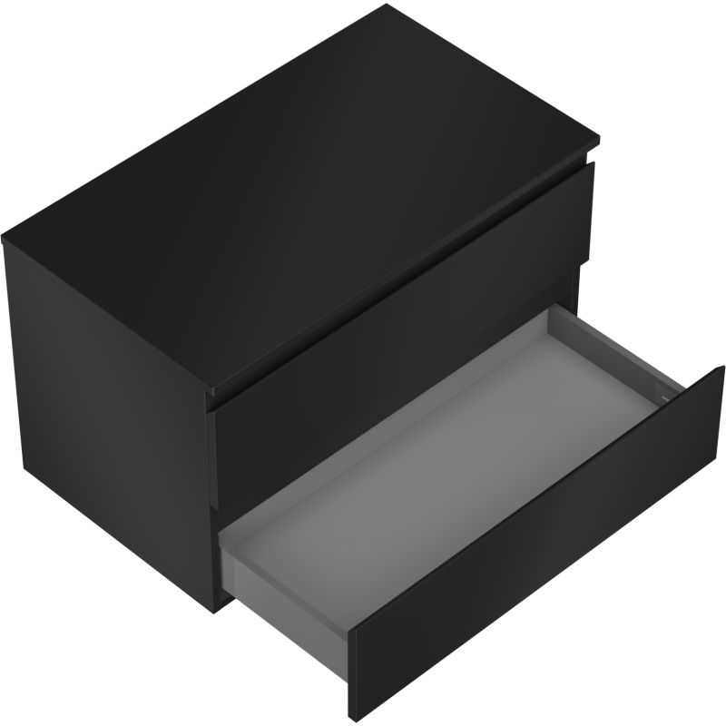 Mexen Orio dulap de baie de 80 cm sub lavoar, cu blat, 2 sertare, negru mat - 91A10-08047-2-BFFC71