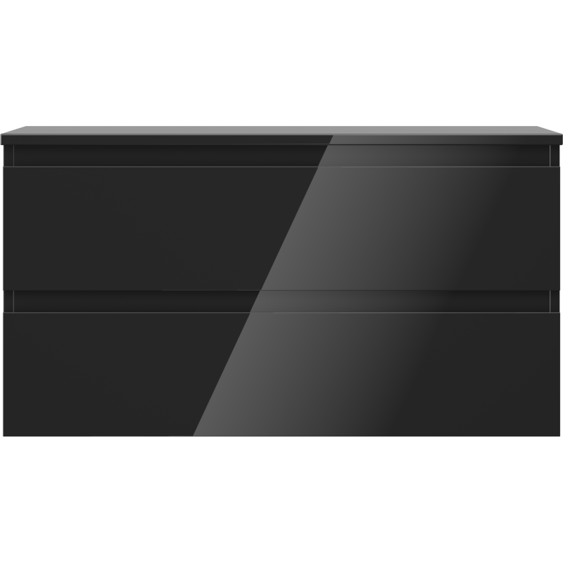 Mexen Orio dulap de baie sub chiuvetă de 90 cm cu blat, 2 sertare, negru lucios - 91A10-09047-2-BFFC70