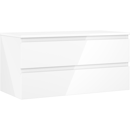 Mexen Orio 100 cm-es mosdó alatti fürdőszobai szekrény munkalappal, 2 fiókos, fehér fényes - 91A10-10047-2-BFFC00