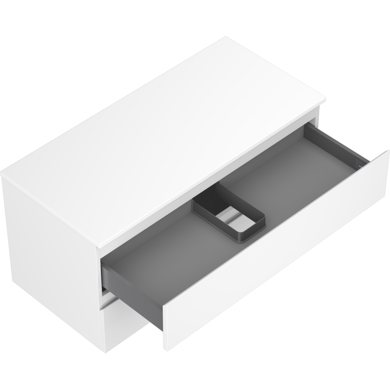 Mexen Orio 100 cm-es fürdőszobai mosdószekrény felülettel, 2 fiókkal, fehér matt - 91A10-10047-2-BFFC01