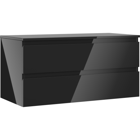 Mexen Orio dulap de baie sub chiuvetă 100 cm cu blat, 2 sertare, negru lucios - 91A10-10047-2-BFFC70