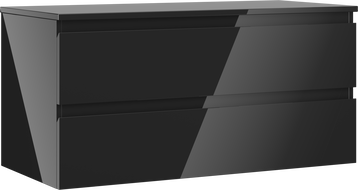 Mexen Orio dulap baie sub chiuvetă 100 cm cu blat, 2 sertare, negru lucios - 91A10-10047-2-BFFC70