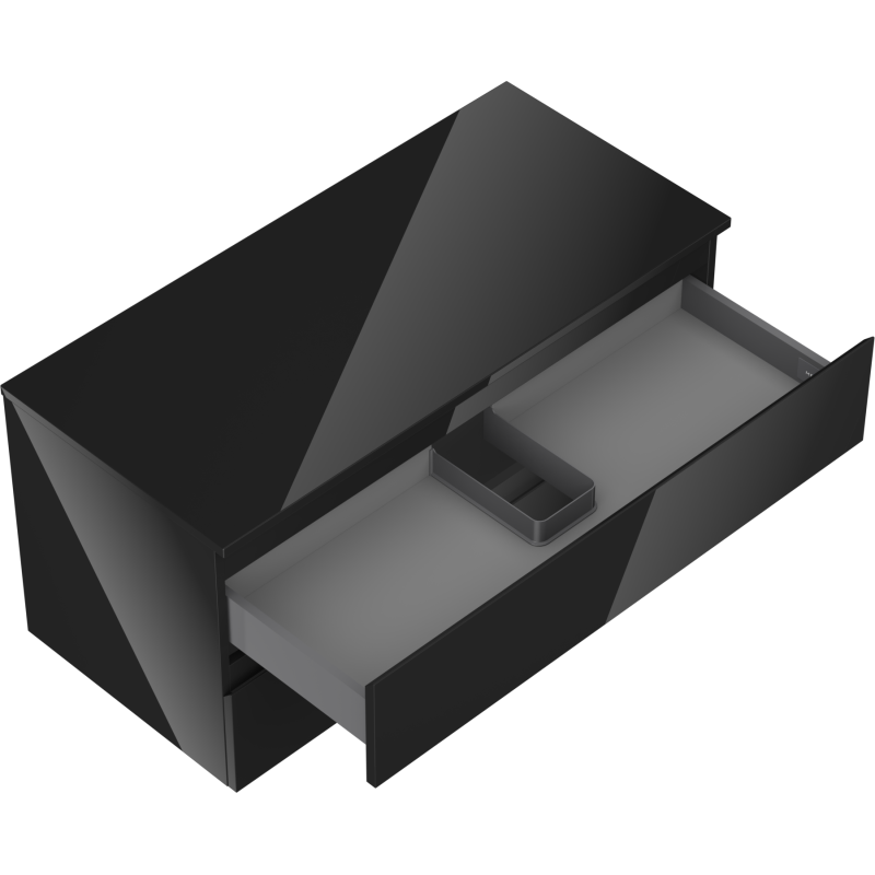 Mexen Orio dulap de baie sub chiuvetă 100 cm cu blat, 2 sertare, negru lucios - 91A10-10047-2-BFFC70