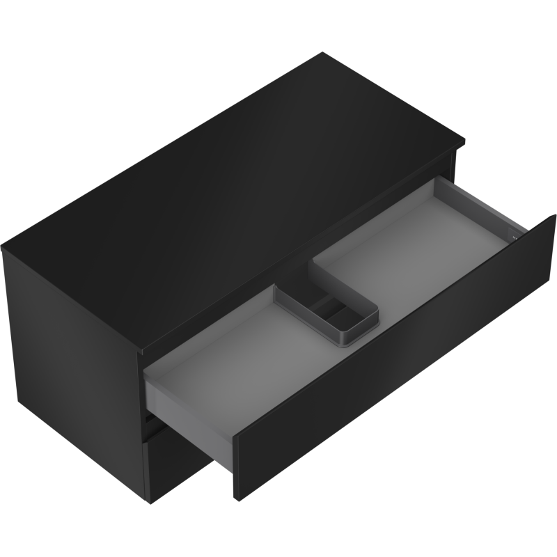 Mexen Orio dulap baie sub chiuvetă 100 cm cu blat, 2 sertare, negru mat - 91A10-10047-2-BFFC71