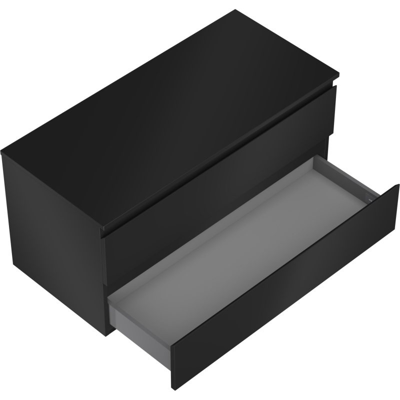 Mexen Orio dulap baie sub chiuvetă 100 cm cu blat, 2 sertare, negru mat - 91A10-10047-2-BFFC71