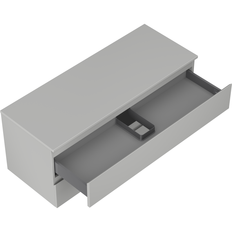 Mexen Orio 120 cm-es fürdőszobai mosdószekrény munkalappal, 2 fiók, szürke matt - 91A10-12047-2-BFFC62