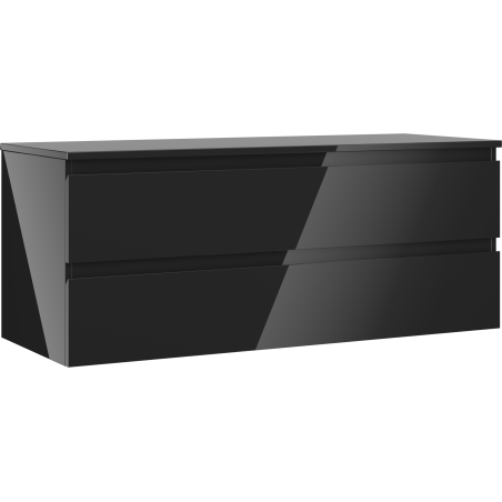 Mexen Orio dulap baie de 120 cm cu blat, 2 sertare, negru lucios - 91A10-12047-2-BFFC70