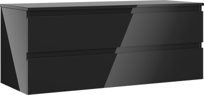 Mexen Orio dulap baie de 120 cm cu blat, 2 sertare, negru lucios - 91A10-12047-2-BFFC70