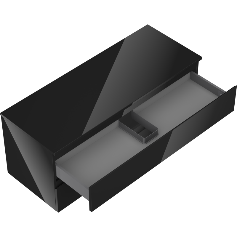 Mexen Orio dulap baie sub lavoar 120 cm cu blat, 2 sertare, negru lucios - 91A10-12047-2-BFFC70