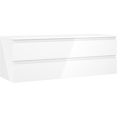 Mexen Orio dulap de baie sub chiuvetă 140 cm cu blat, 2 sertare, alb lucios - 91A10-14047-2-BFFC00