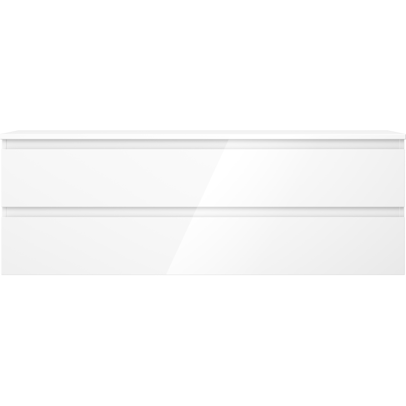 Mexen Orio dulap de baie sub lavoar 140 cm cu blat, 2 sertare, alb lucios - 91A10-14047-2-BFFC00