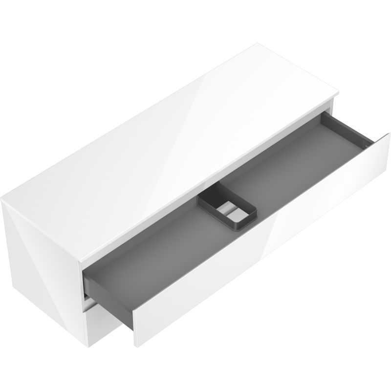 Mexen Orio dulap de baie sub lavoar 140 cm cu blat, 2 sertare, alb lucios - 91A10-14047-2-BFFC00