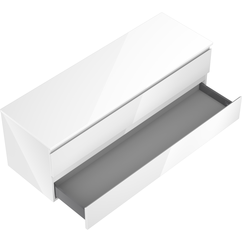 Mexen Orio dulap de baie sub lavoar 140 cm cu blat, 2 sertare, alb lucios - 91A10-14047-2-BFFC00