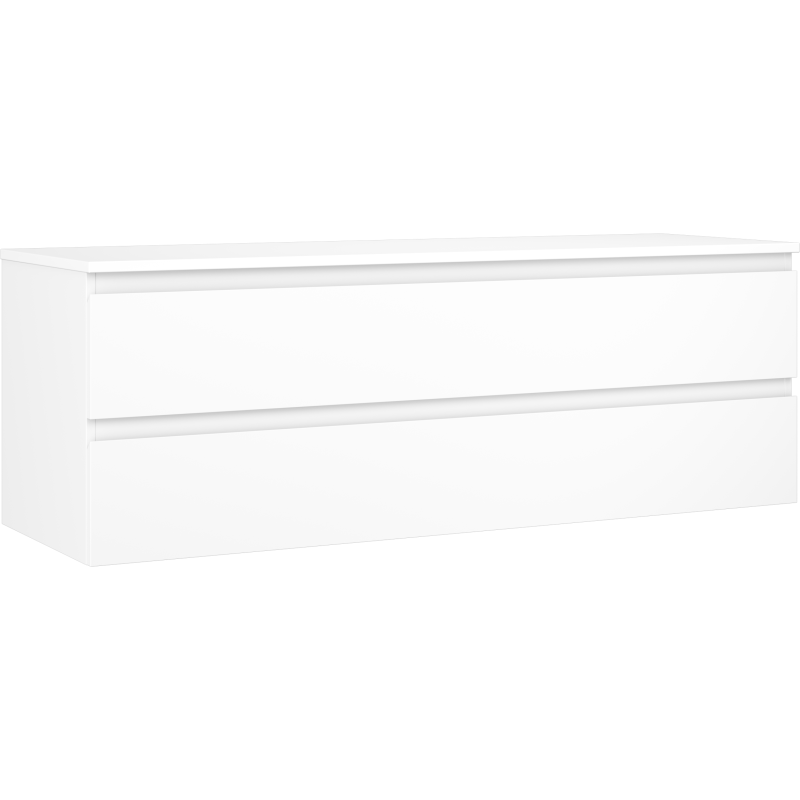 Mexen Orio fürdőszobai szekrény mosdó alatti, 140 cm-es, munkalappal, 2 fiók, fehér matt - 91A10-14047-2-BFFC01