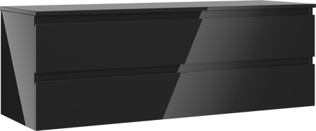 Mexen Orio dulap baie pentru chiuvetă 140 cm cu blat, 2 sertare, negru lucios - 91A10-14047-2-BFFC70