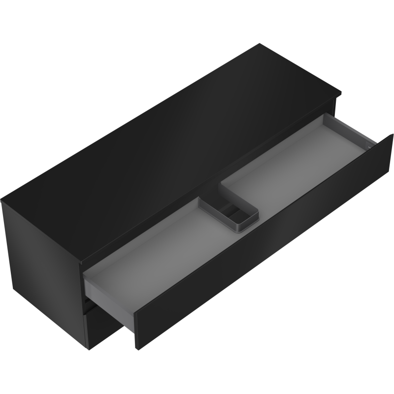 Mexen Orio dulap baie sub chiuvetă 140 cm cu blat, 2 sertare, negru mat - 91A10-14047-2-BFFC71