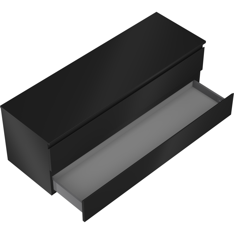 Mexen Orio dulap baie sub chiuvetă 140 cm cu blat, 2 sertare, negru mat - 91A10-14047-2-BFFC71