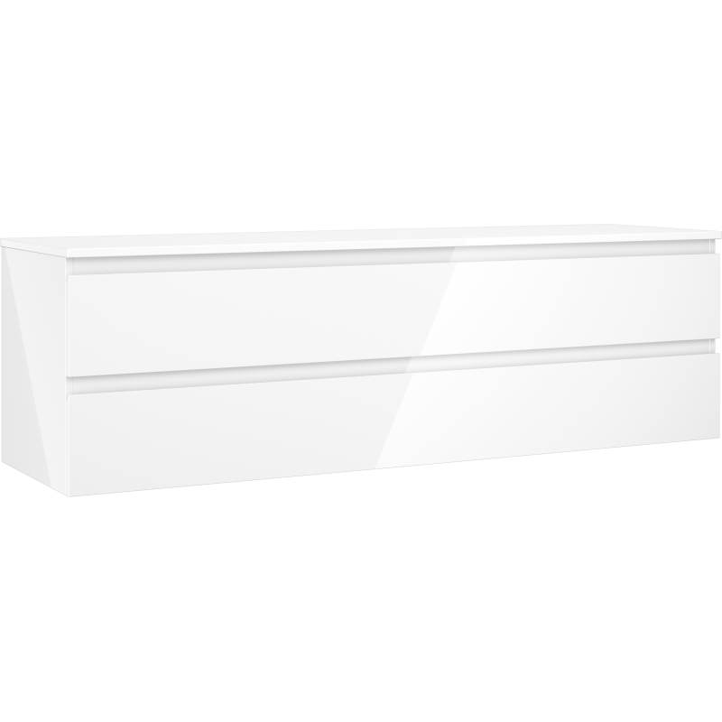Mexen Orio dulap baie sub chiuvetă 160 cm cu blat, 2 sertare, alb lucios - 91A10-16047-2-BFFC00