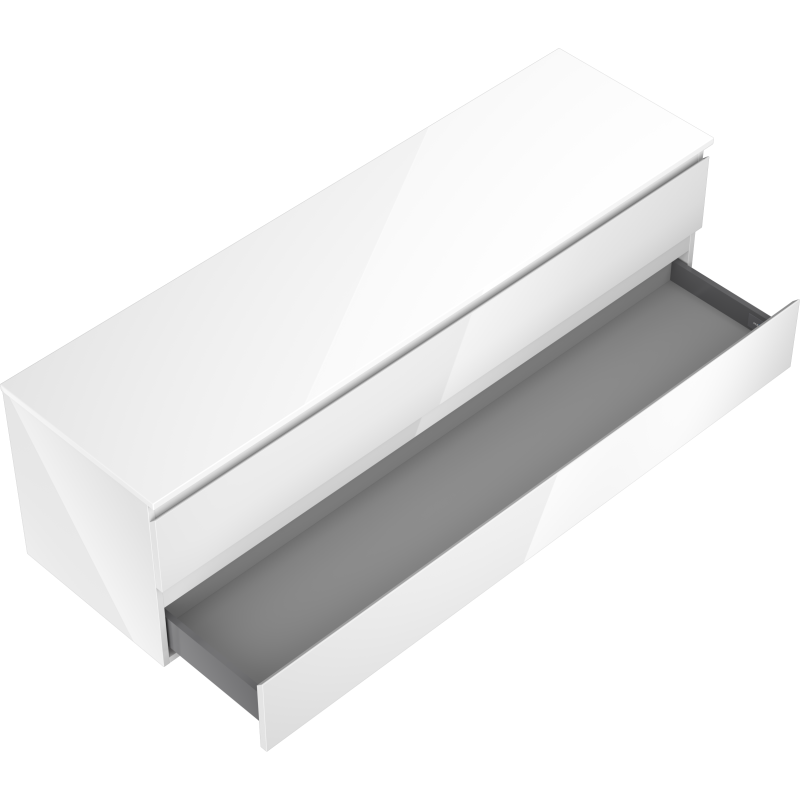 Mexen Orio dulap baie sub chiuvetă 160 cm cu blat, 2 sertare, alb lucios - 91A10-16047-2-BFFC00