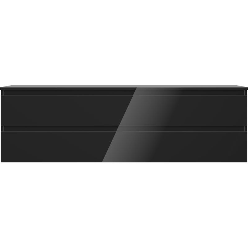 Mexen Orio dulap baie cu blat 160 cm, 2 sertare, negru lucios - 91A10-16047-2-BFFC70