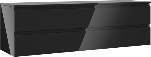 Mexen Orio dulap baie suspendat 160 cm cu blat, 2 sertare, negru lucios - 91A10-16047-2-BFFC70
