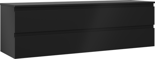 Mexen Orio 160 cm-es mosdószekrény pulttal, 2 fiókkal, fekete matt - 91A10-16047-2-BFFC71