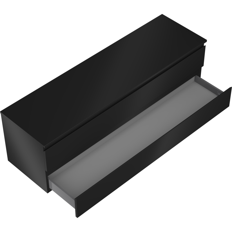 Mexen Orio dulap baie sub chiuvetă 160 cm cu blat, 2 sertare, negru mat - 91A10-16047-2-BFFC71