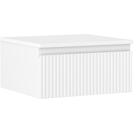 Mexen Rivel dulap baie sub lavoar 50 cm cu blat, 1 sertar, canelat, alb mat - 91A20-05023-1-BFC01